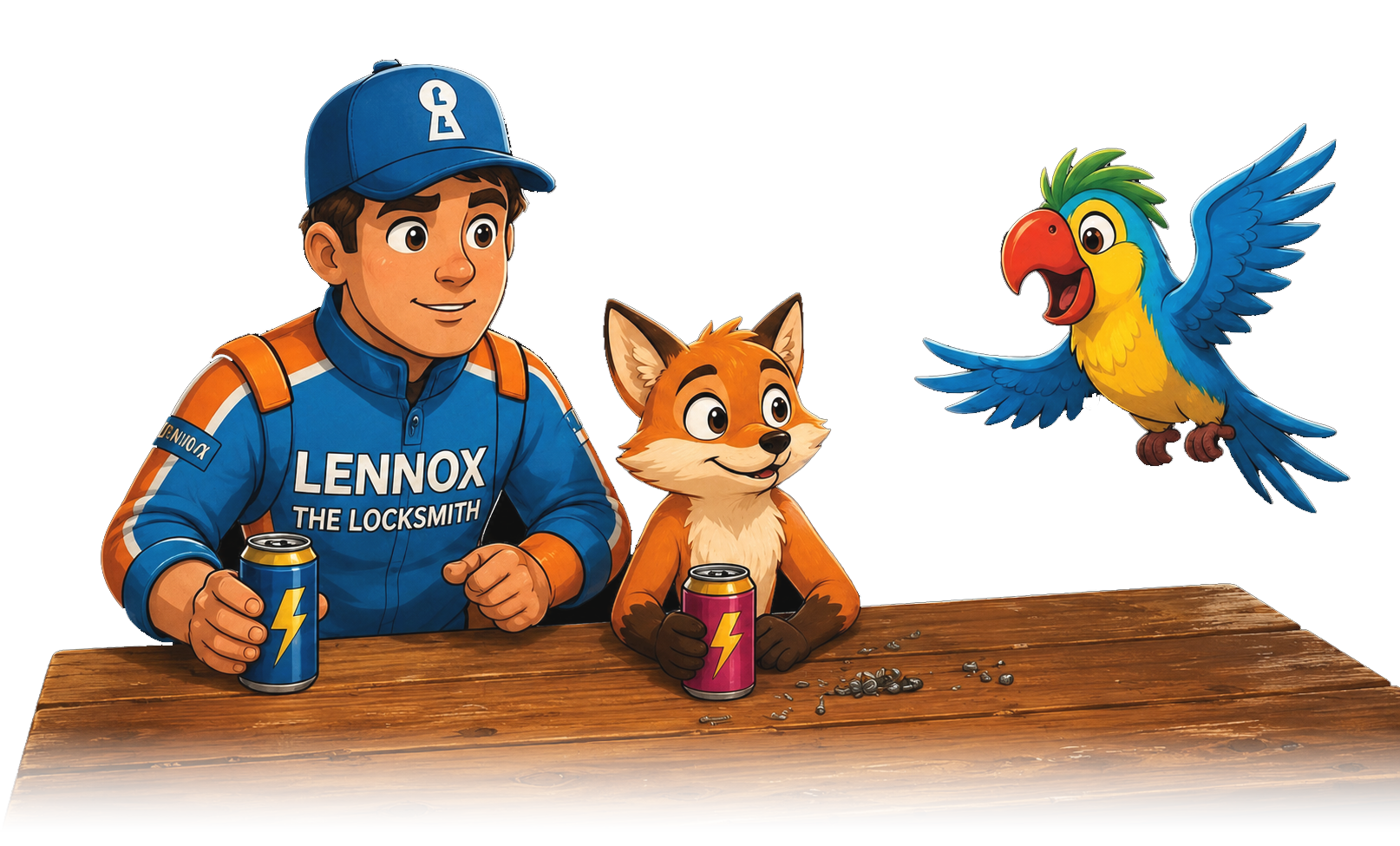Lennox, Maisey Fox, and Pick Pocket